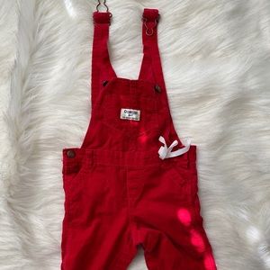 Adorable red corduroy overalls - 12 mns